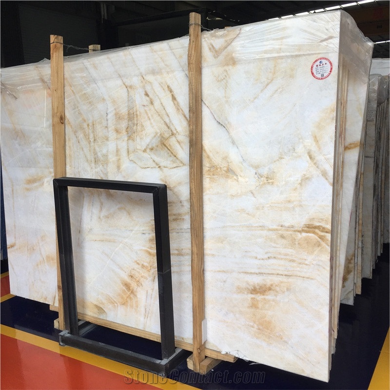 White Lemon Onyx Big Slab For Floor Tile And Wall Decor