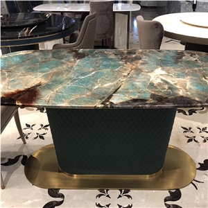 Luxury Amazon Green Quartzite Dining Table Top