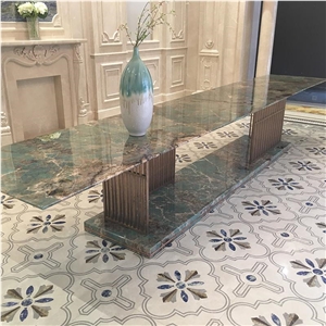 Luxury Amazon Green Quartzite Dining Table Top
