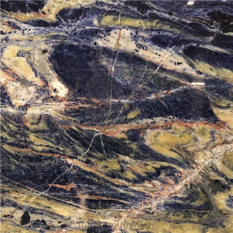 Luxury Blue Exotic Stone Slab Indoor Design