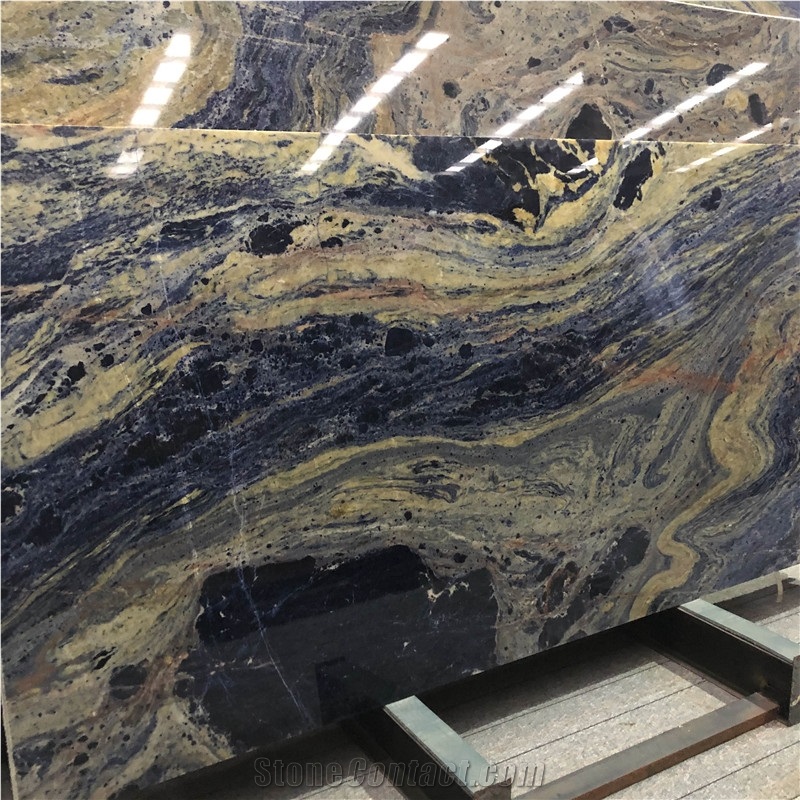 Luxury Blue Exotic Stone Slab Indoor Design