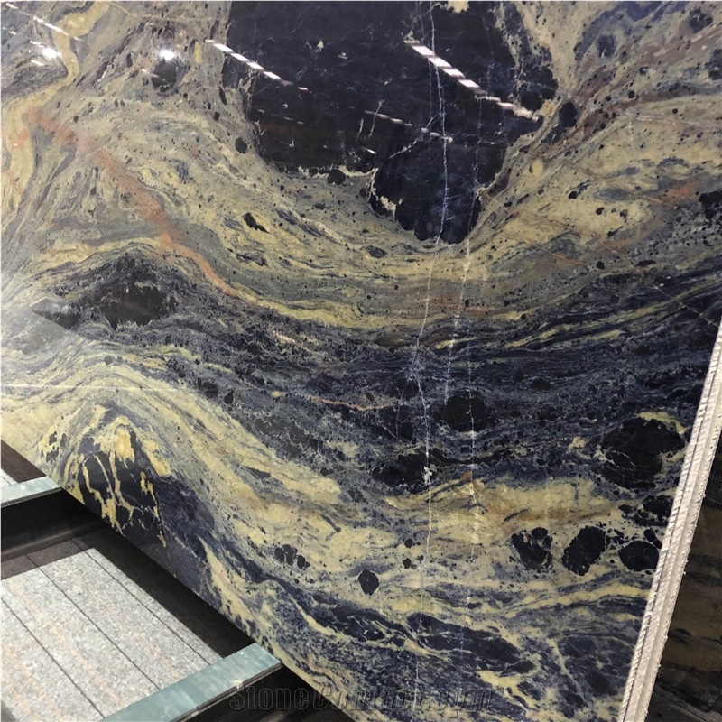 Luxury Blue Exotic Stone Slab Indoor Design