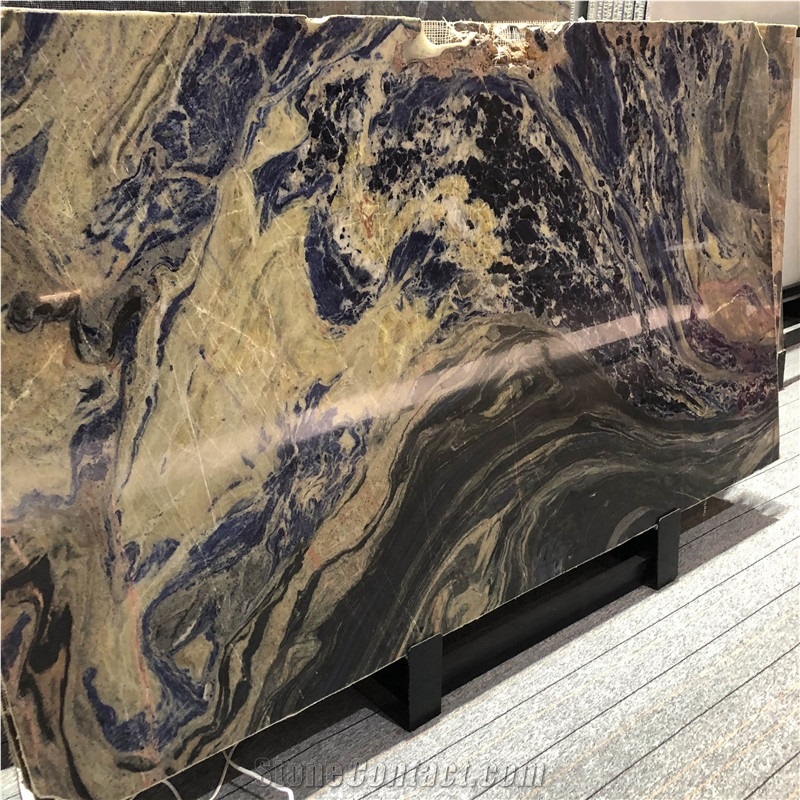 Luxury Blue Exotic Stone Slab Indoor Design