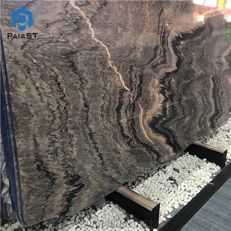 Luxury Brown Marble With Black Wall And Floor Tile