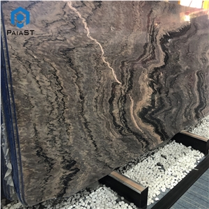 Luxury Brown Marble With Black Wall And Floor Tile