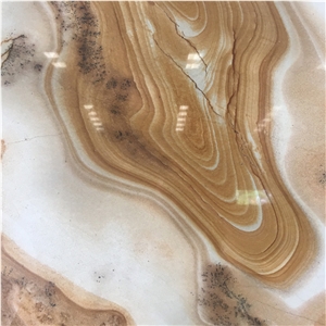 Gold Stone Wood Quartzite Slab For Wall Design
