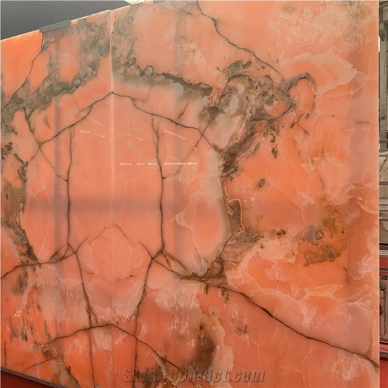 Luxury Pink Onyx Slabs For Wall Decoration