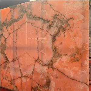 Luxury Pink Onyx Slabs For Wall Decoration