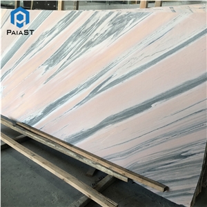 Luxury Polished Pink Marble With Green Veins Slab