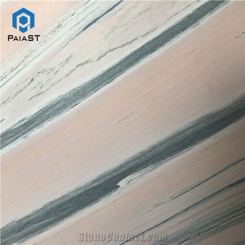 Luxury Polished Pink Marble With Green Veins Slab