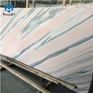 Luxury Polished Pink Marble With Green Veins Slab