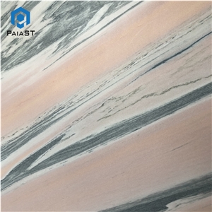 Luxury Polished Pink Marble With Green Veins Slab