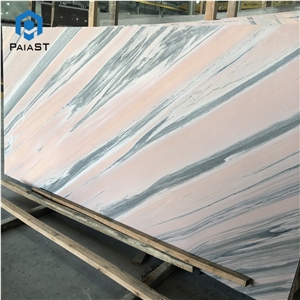 Luxury Polished Pink Marble With Green Veins Slab