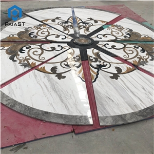 Luxury Round Waterjet Stone Cutting Lobby Project