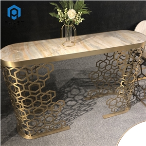 Luxury Yellow Onyx Hollow Coffee Table Top