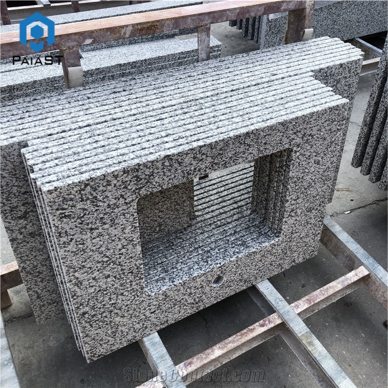 Man Made Prefab Kitchen Grey Granite Countertop