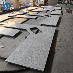 Man Made Prefab Kitchen Grey Granite Countertop