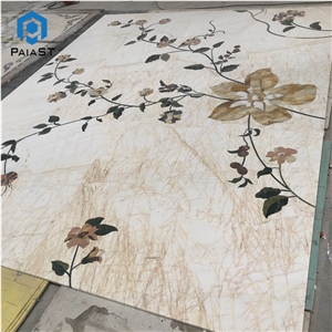 Marble Flower Waterjet Pattern Floor Tiles