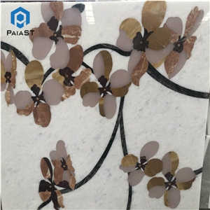 Marble Flower Waterjet Pattern Floor Tiles