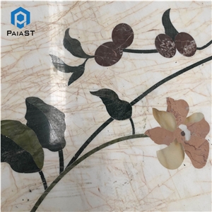 Marble Flower Waterjet Pattern Floor Tiles