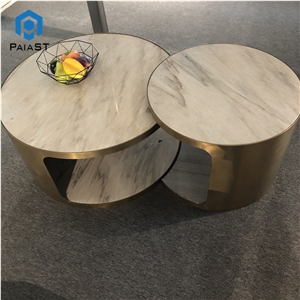 Marble Metal Base Round Nesting Coffee Table Marble Metal Base Round Nesting Coffee Table