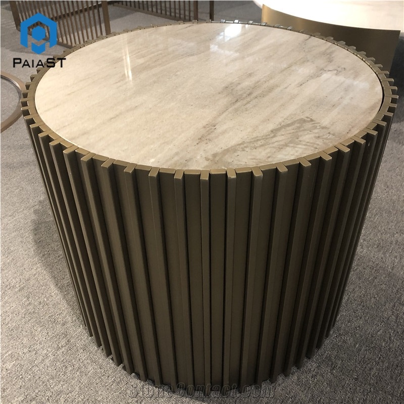 Marble Metal Base Round Nesting Coffee Table