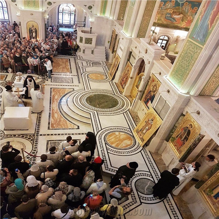 Marble Water Jet Pattern For Church Floor Project