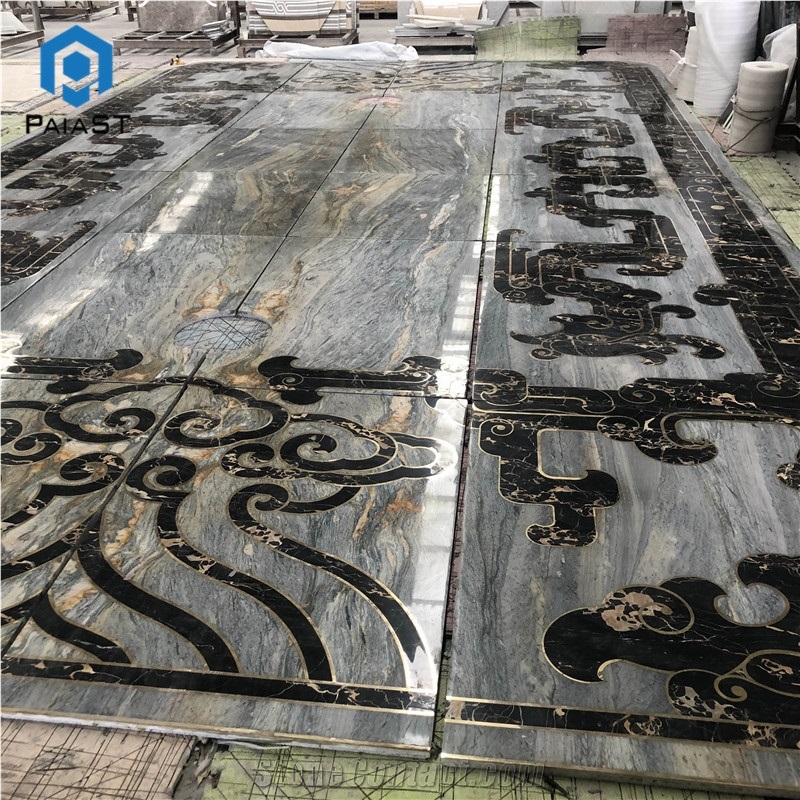 Luxury Marble Water Jet Pattern For Hotel And Villa Floor