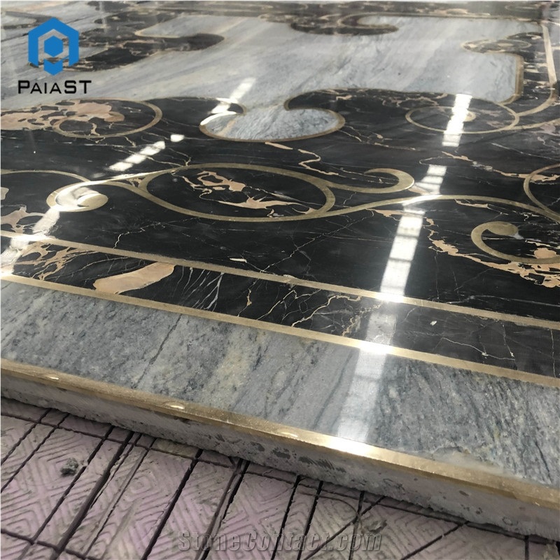 Luxury Marble Water Jet Pattern For Hotel And Villa Floor