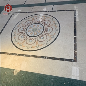 Marble Waterjet Medallion Floor For Villa Project
