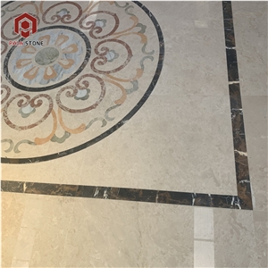 Marble Waterjet Medallion Floor For Villa Project