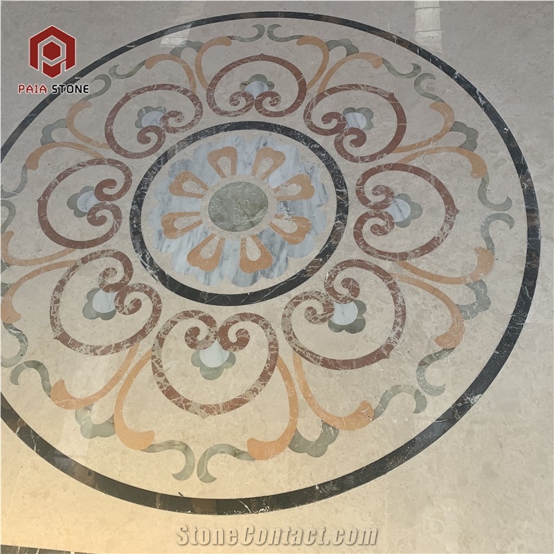 Marble Waterjet Medallion Floor For Villa Project