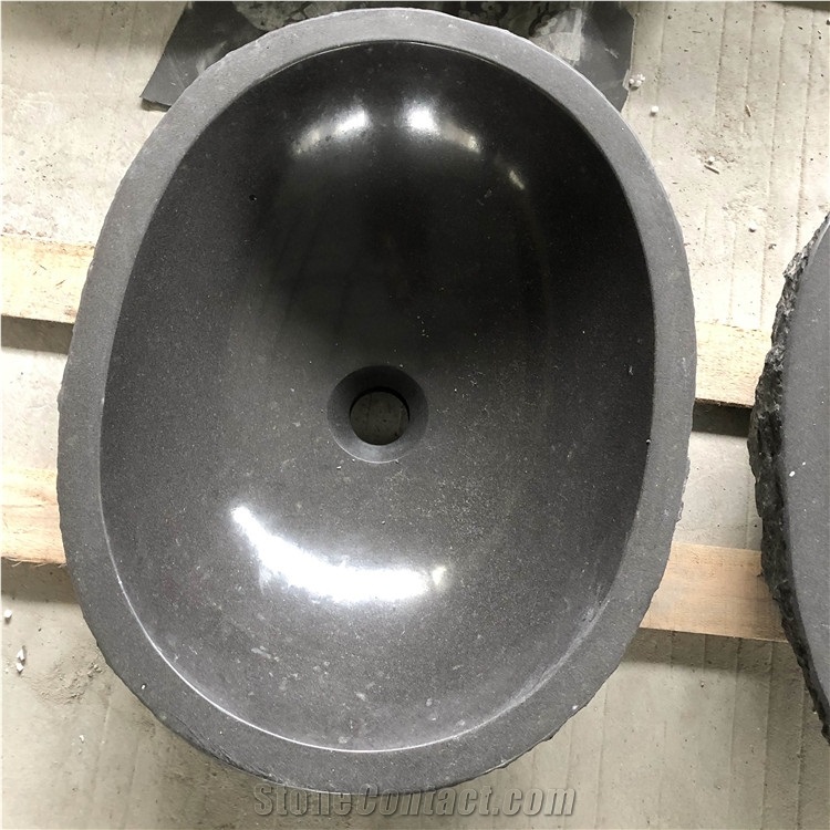 Moden Style Natural Black Granite Sink For Kitchen
