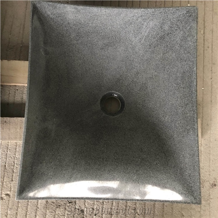 Moden Style Natural Black Granite Sink For Kitchen