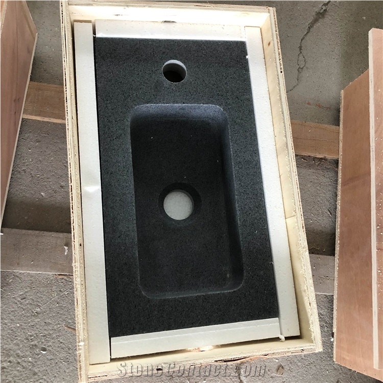 Moden Style Natural Black Granite Sink For Kitchen