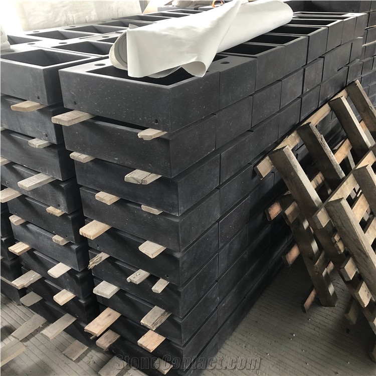 Moden Style Natural Black Granite Sink For Kitchen