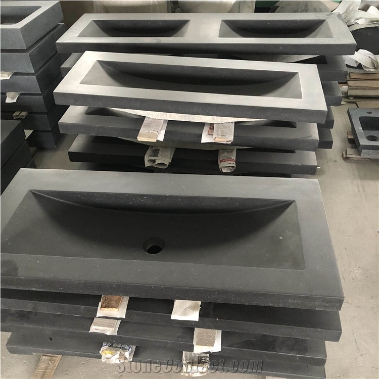 Moden Style Natural Black Granite Sink For Kitchen