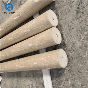 Modern Design Beige Marble Solid Pillars For Villa