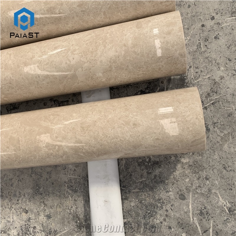 Modern Design Beige Marble Solid Pillars For Villa