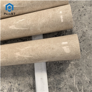 Modern Design Beige Marble Solid Pillars For Villa
