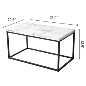 Modern Design Square White Marble Coffee Table