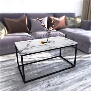 Modern Design Square White Marble Coffee Table