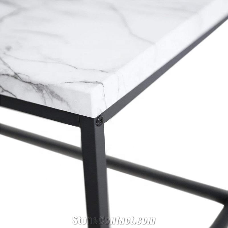 Modern Design Square White Marble Coffee Table