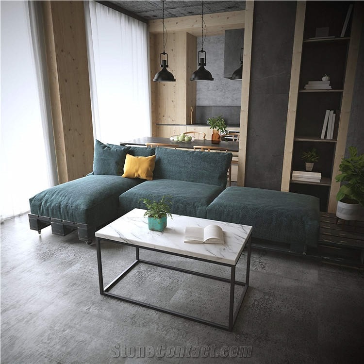 Modern Design Square White Marble Coffee Table