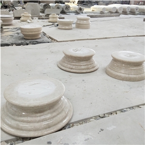 Natural Beige Marble Stone Roman Column Base