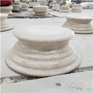Natural Beige Marble Stone Roman Column Base