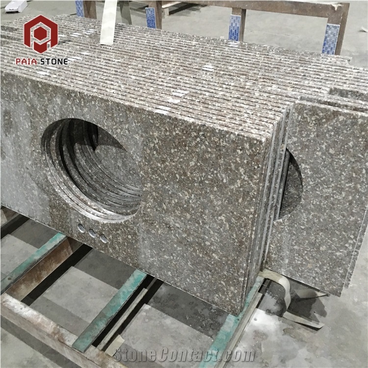 Natural G635 Pink Granite Bathroom Countertop For Home & Hotel Decor