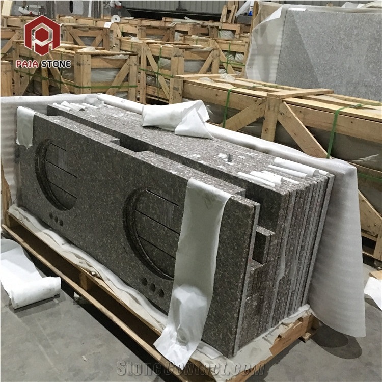 Natural G635 Pink Granite Bathroom Countertop For Home & Hotel Decor