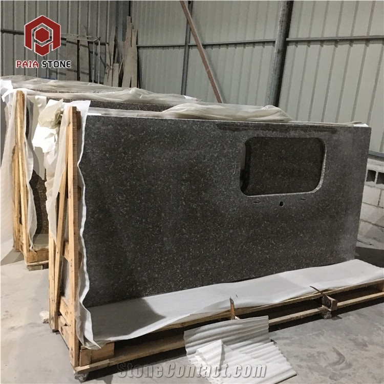 Natural G635 Pink Granite Bathroom Countertop For Home & Hotel Decor
