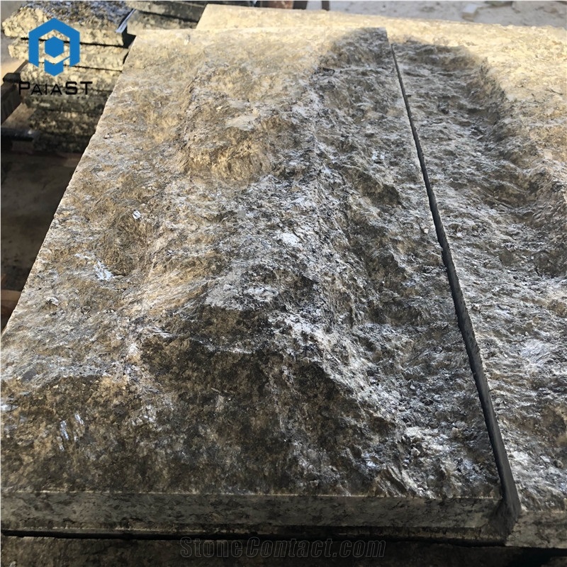 Mushroomed Wall Tiles Olive Green Granite For Wall